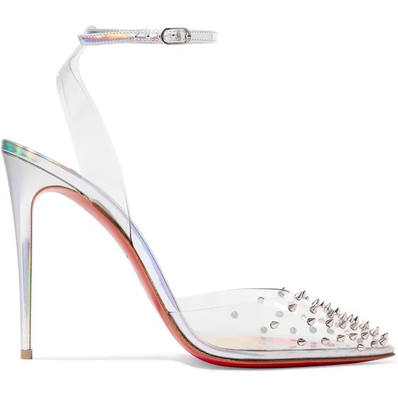 Christian Louboutin Shoes - Christian Louboutin Spikoo 100 Spiked PVC and Iridescent Leather Pumps